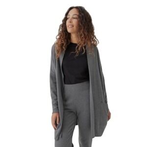 Pact Womens Airplane Cardigan XL XXL Organic Cotton Open Front Lounge Soft Long